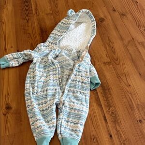 Carter's Blue and White Patterned Footie